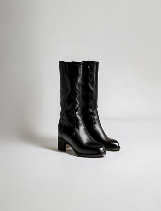 Black knee boots