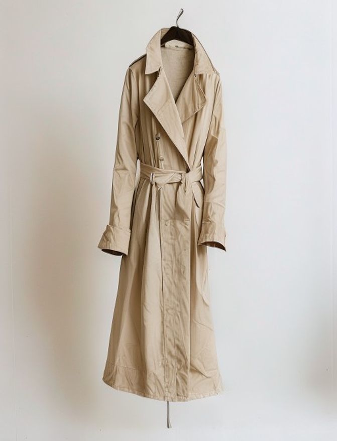 Beige trench coat