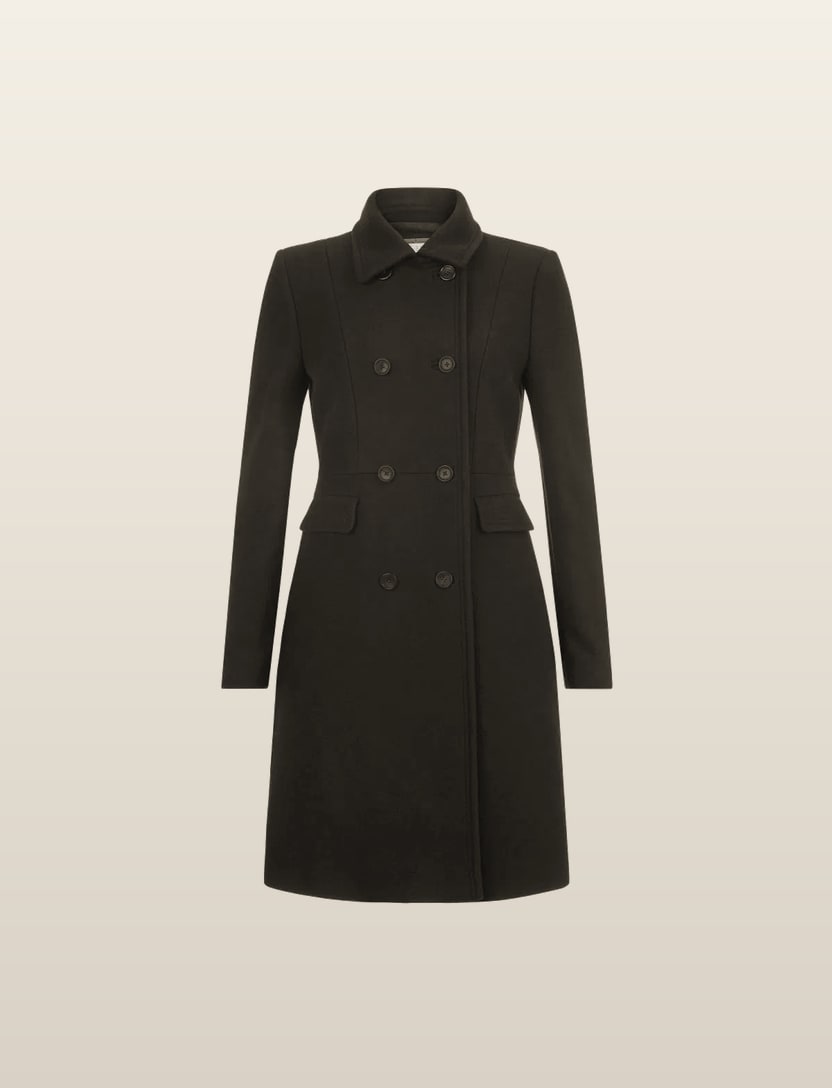 Belted camel wool coat